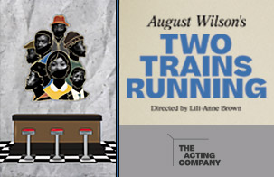 Two Trains Running: The Acting Company banner image with drawn poster